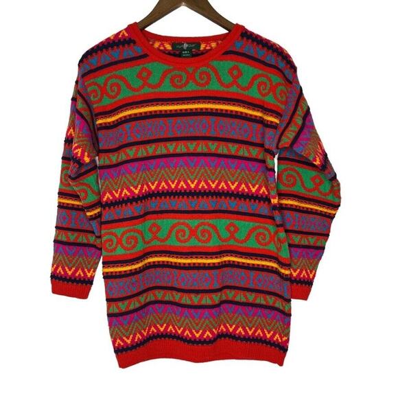Hunt Club Women's Vintage Multicolor Knit Sweater Size S Boho Style USA Made - Picture 1 of 9